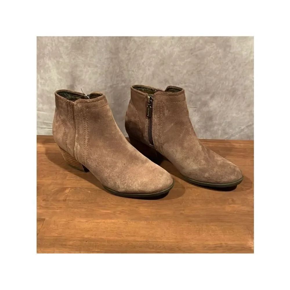 Blondo Valli Waterproof Ankle Bootie brown suede size 6.5